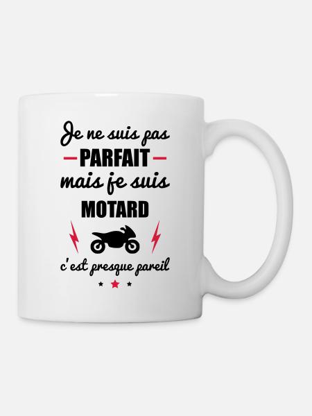 pas parfait mais motard, moto - Mug blanc - blanc