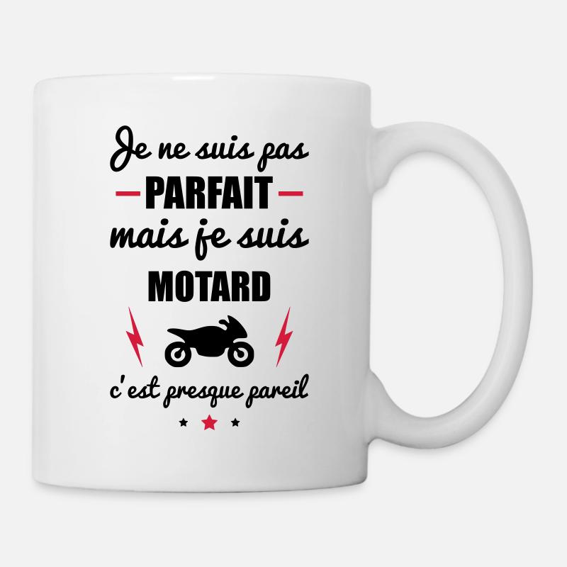 pas parfait mais motard, moto - Mug blanc - blanc
