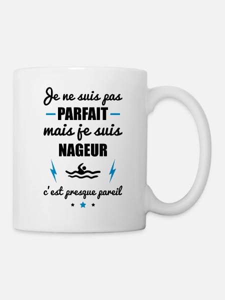 pas parfait mais nageur, natation - Mug blanc - blanc