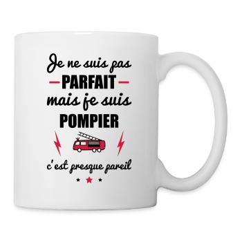 pas parfait mais pompier, cadeau pompiers - Mug blanc - blanc - Droite