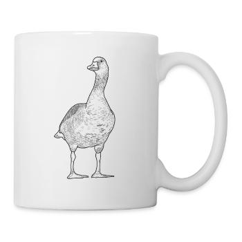 Gans - Detaillierte Gänse Zeichnung - Tasse - Weiß - Rechts