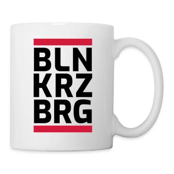 Berlin Kreuzberg Logo Design rot/weis - Tasse - Weiß - Rechts
