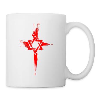 Messianische Juden Judenchristen Davidstern Kreuz - Tasse - Weiß - Rechts