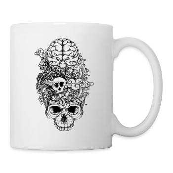 Cerveau crâne - Mug blanc - blanc - Droite