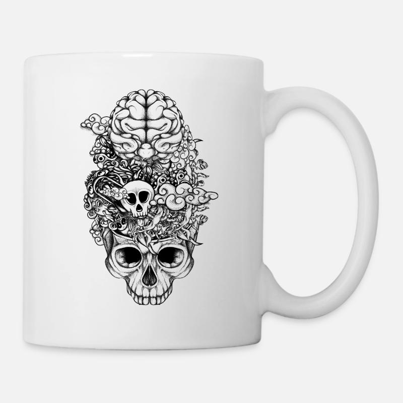 Schädel Gehirn - Tasse - Weiß