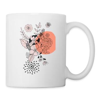 Julibel.Design /// Pastelflower Design roter Kreis - Tasse - Weiß - Rechts