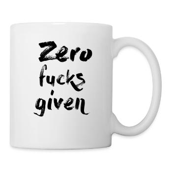 Zero Fucks Given - Tasse - Weiß - Rechts