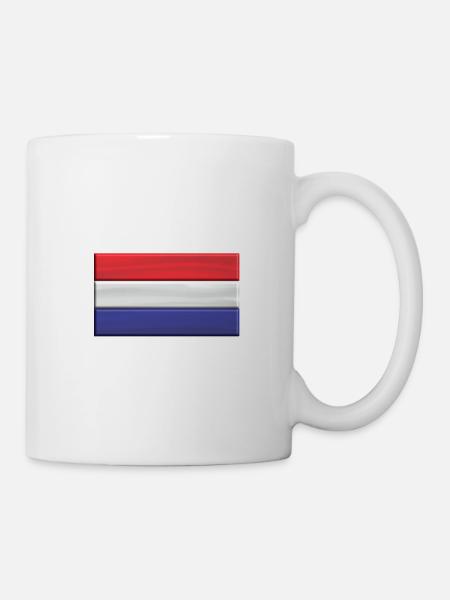 Niederlande Flagge 3 D Holland - Tasse - Weiß