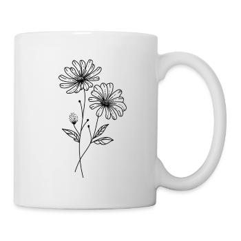 Daisy Blume Illustration - Tasse - Weiß - Rechts