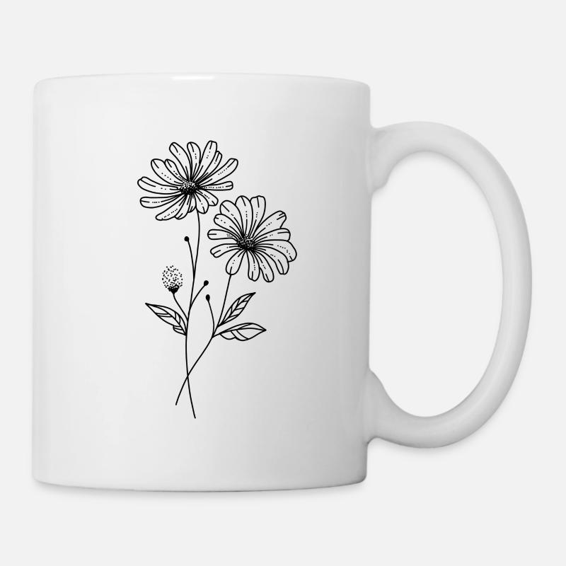 Daisy Blume Illustration - Tasse - Weiß