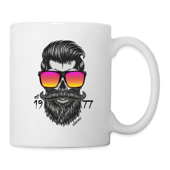 FatMonkey Designs Barber mit Brille est 1977 - Tasse - Weiß - Rechts
