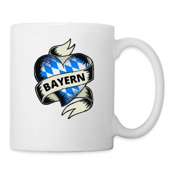 Bayern Flagge Herz Vintage Bayer - Tasse - Weiß - Rechts