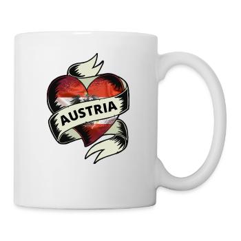 Austria Flag Heart Austria Vienna Graz Travel AT - Mug - white - Right
