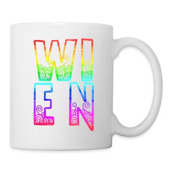 wien rs regenbogen - Tasse - Weiß - Rechts