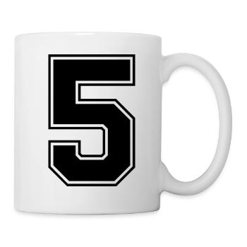 5 nombre de maillots - Mug blanc - blanc - Droite
