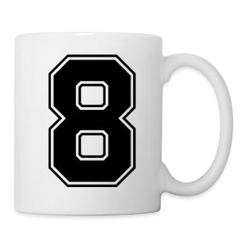 8 nombre de maillots - Mug blanc - blanc - Droite