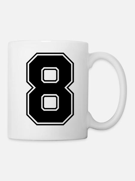 8 nombre de maillots - Mug blanc - blanc