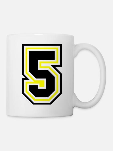 5 Number symbol - Mug - white