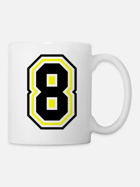8 nombre symbole - Mug blanc - blanc
