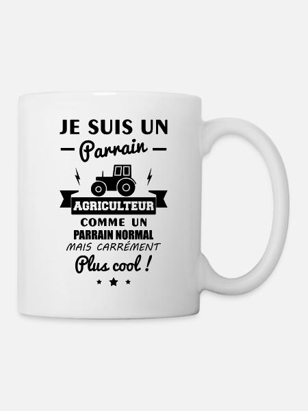 Parrain agriculteur, idée cadeau agriculture - Mug blanc - blanc