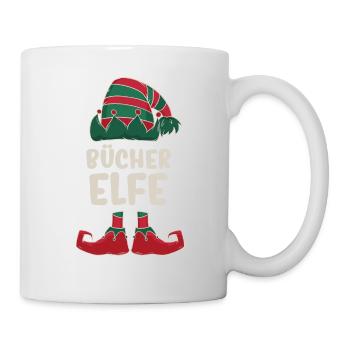 Bücher Elf Familien Partner Weihnachtsgeschenk - Tasse - Weiß - Rechts