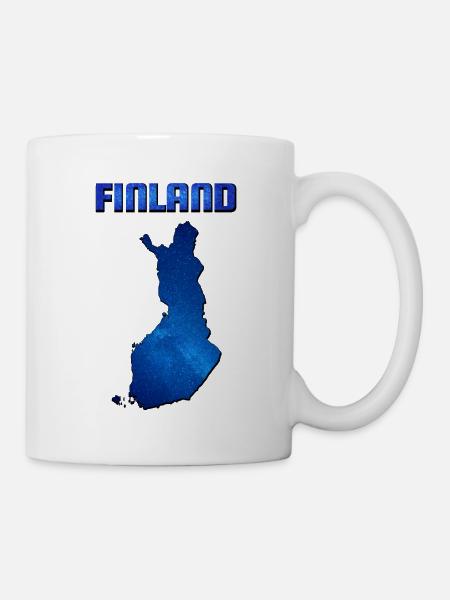 Blue Finland Carte - Mug blanc - blanc