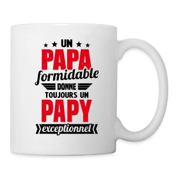Un Papa Formidable Donne Un Papy Exceptionnel - Mug blanc - blanc - Droite