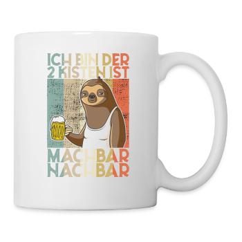 2 Kisten sind machbar Nachbar Einweihung Geschenk - Tasse - Weiß - Rechts