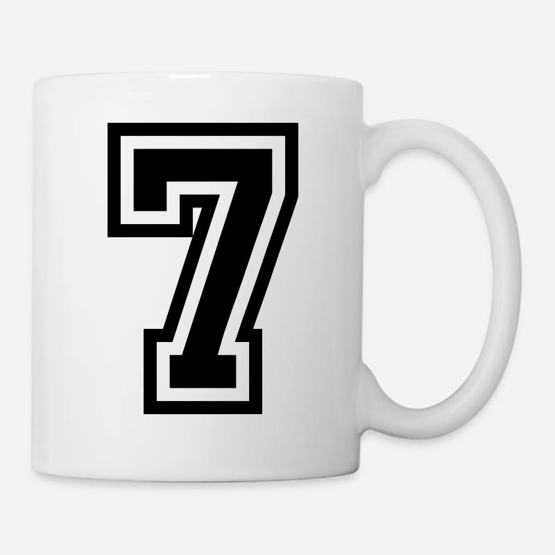 7 Zahl symbol - Tasse - Weiß