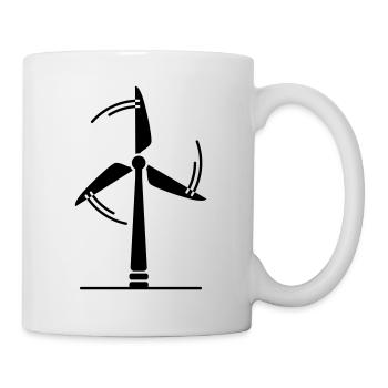 Wind turbine silhouette - Mug - white - Right