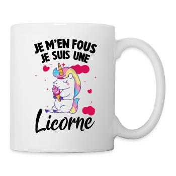 Je M’en Fous je suis une licorne Cadeau - Mug blanc - blanc - Droite