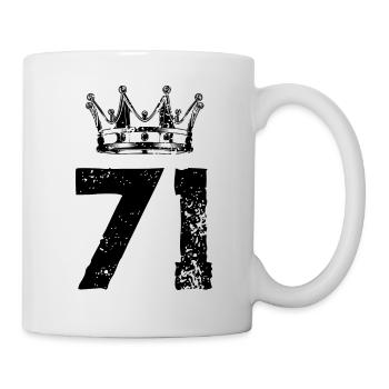71 Zahl Krone - Tasse - Weiß - Rechts