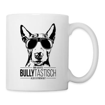 BULLYTASTISCH Bullterrier Spruch Hundespruch Hunde - Tasse - Weiß - Rechts