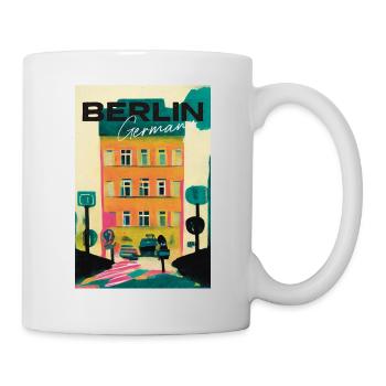 Berlin House Travel Poster Retro - Mug - white - Right