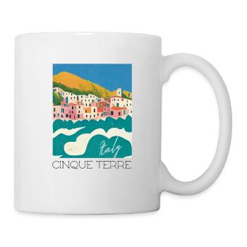 Cinque Terre Italy Travel Poster Retro - Mug - white - Right
