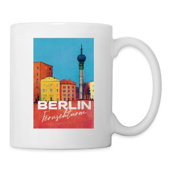 TV Tower Berlin TV Tower Street Travel Retro - Mug - white - Right