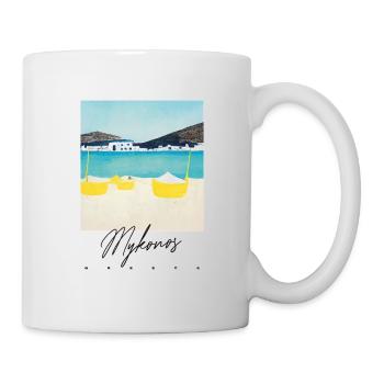 Mykonos Beach Affiche de voyage Grèce Rétro - Mug blanc - blanc - Droite