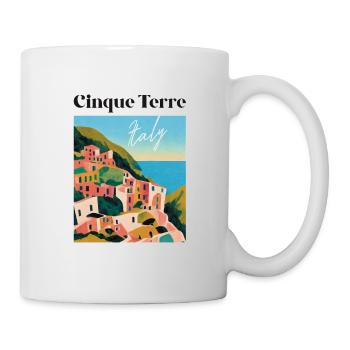 Abstract Cinque Terre Gouache Travel Poster Retro - Mug - white - Right