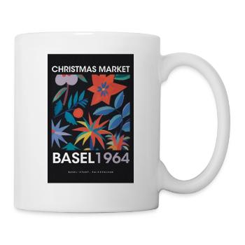 Weihnachtsmarkt Basel Poster Switzerland 1960 - Tasse - Weiß - Rechts