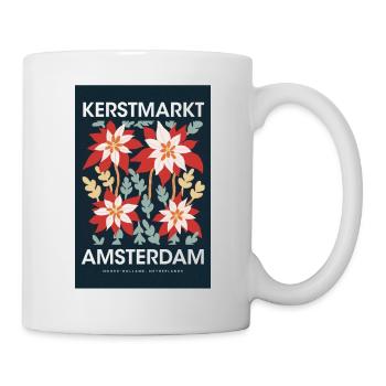 Weihnachtsmarkt Amsterdam Poster Netherlands 1960 - Tasse - Weiß - Rechts