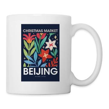 Weihnachtsmarkt Beijing Poster China 1960 - Tasse - Weiß - Rechts