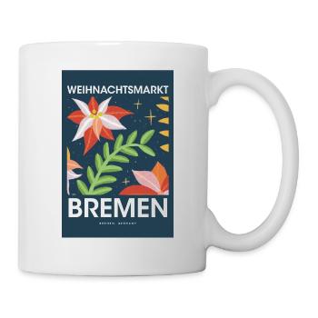 Weihnachtsmarkt Bremen Poster Germany 1960 - Tasse - Weiß - Rechts