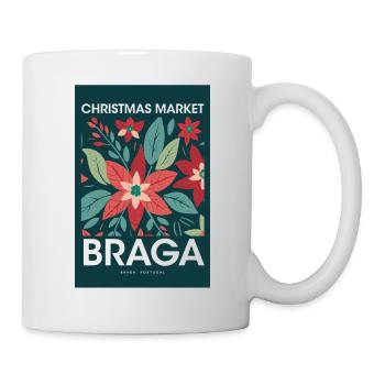Weihnachtsmarkt Braga Poster Portugal 1960 - Tasse - Weiß - Rechts