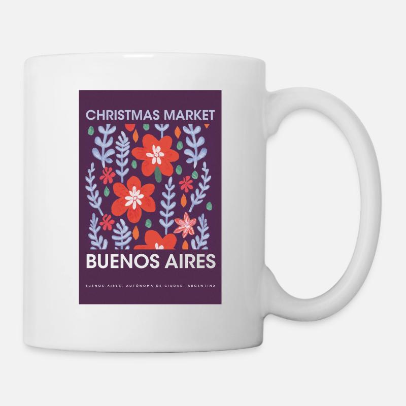 Marché de Noël Buenos Aires Affiche Argentine 1960 - Mug blanc - blanc