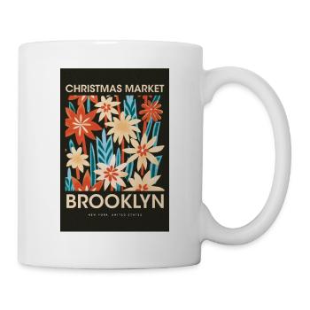 Weihnachtsmarkt Brooklyn Poster USA 1960 - Tasse - Weiß - Rechts