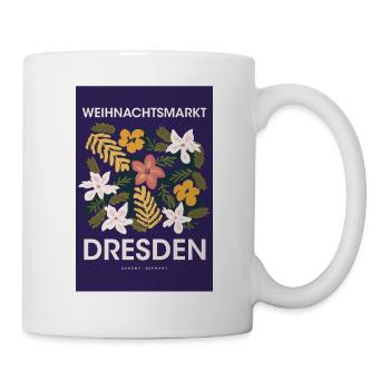 Weihnachtsmarkt Dresden Poster Germany 1960 - Tasse - Weiß - Rechts