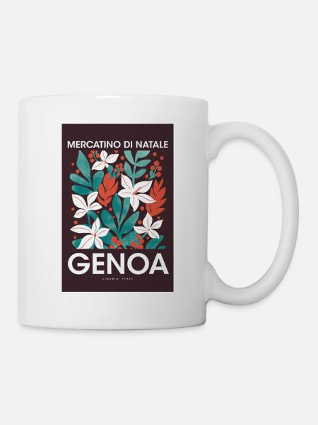 Weihnachtsmarkt Genoa Poster Italy 1960 - Tasse - Weiß