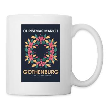 Weihnachtsmarkt Gothenburg Poster Sweden 1960 - Tasse - Weiß - Rechts