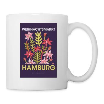 Weihnachtsmarkt Hamburg Poster Germany 1960 - Tasse - Weiß - Rechts