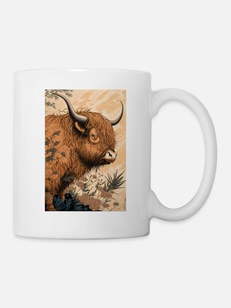 Highland Cattle Ukiyo - Tasse - Weiß